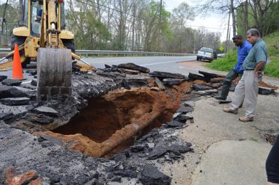 A sinkhole and a road closure in downtown Wetumpka, Company Street to remain closed for an unknown period