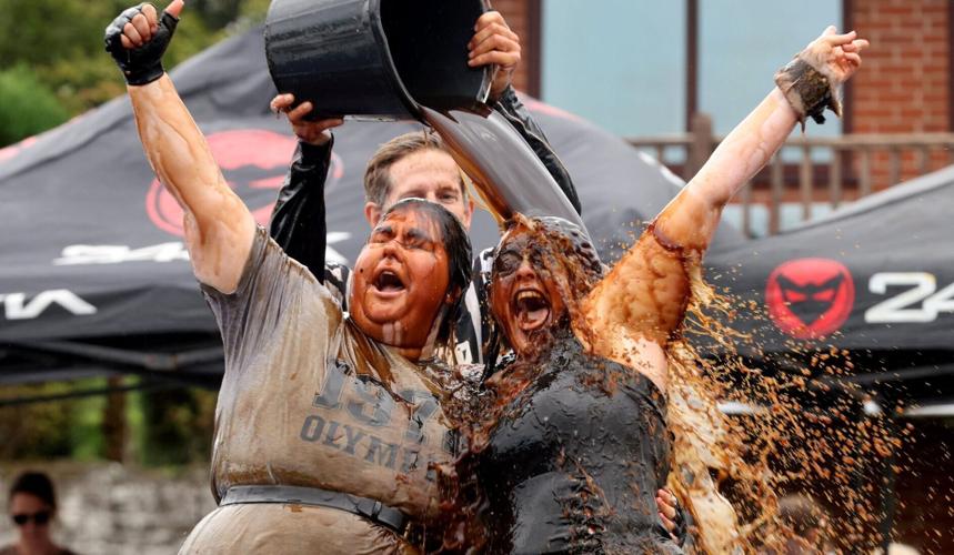 Fighters compete at the World Gravy Wrestling Championships