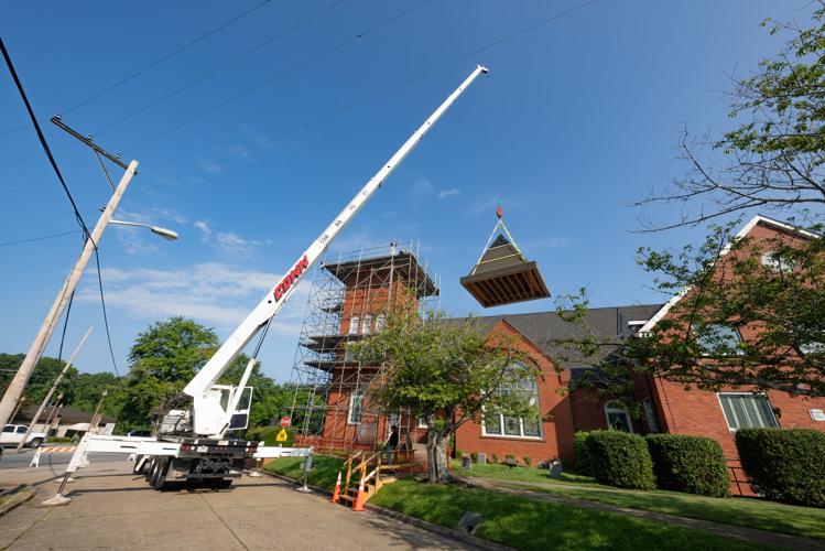 Tower of First United Methodist Church Gets a New Roof