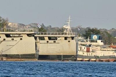 Cuban coast guard ships docked at the port of Havana where the authorities say they will defend against 'terrorist and mercenary' attacks from abroad