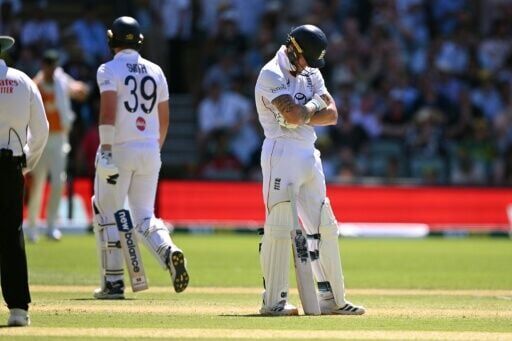 Alone at the helm: England's Ben Stokes reacts after Jamie Smith was given out in a another Snicko controversy