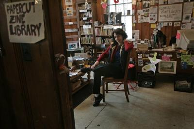 A volunteer at the Papercut Zine Library in Cambridge, Mass., which has roughly 16,000 zines in its collection.