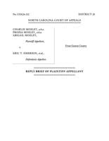 FNF - NC - Lawsuit Mosley v Emerson Plaintiff Appeal Replay Brief NCCOA July 28