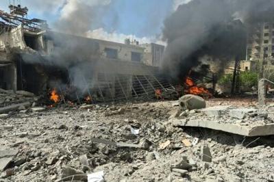 An Israeli strike, one of multiple on the southern Lebanese city of Nabatiyeh on Friday, killed 13 State Security personnel