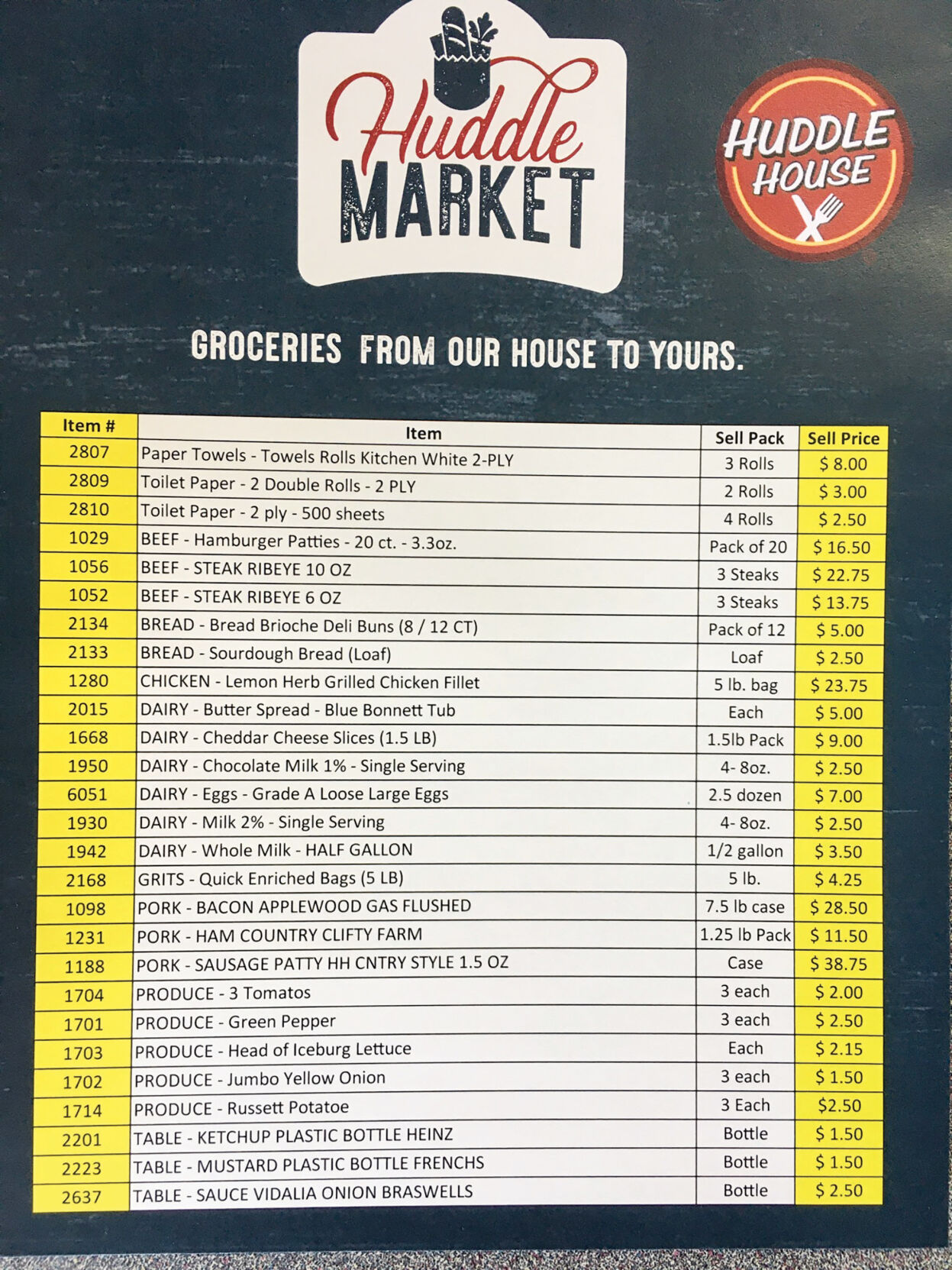 Huddle Market offers curbside grocery pickup