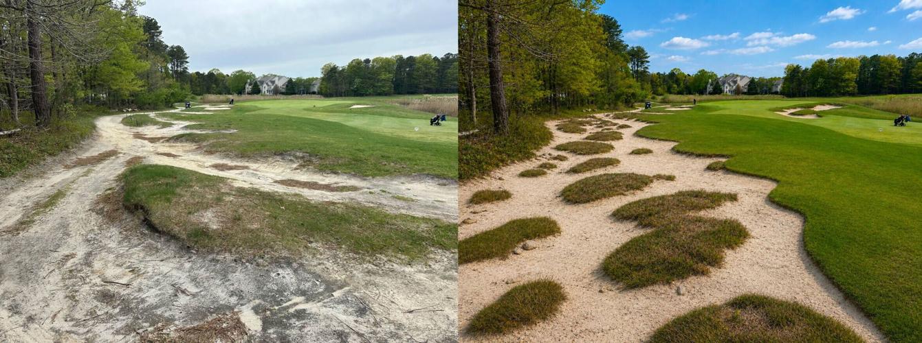 Pine Ridge Golf Club – Before & Planned Enhancement
A current view of Pine Ridge Golf Club (left) compared to a conceptual rendering of planned course enhancements under Brooke Management Group's ownership and redevelopment vision.