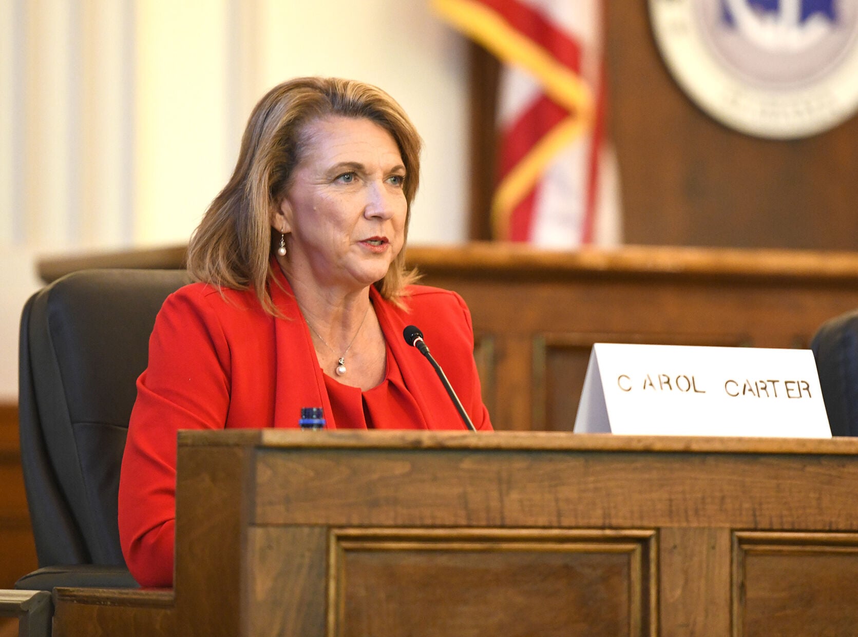 Cliff Williams / TPI Carol Cook Carter is running for circuit court judge Place 5 in 19th Judicial Circuit. She is on the Republican primary ballot. Carter lives in Elmore County has primarily practiced family law.