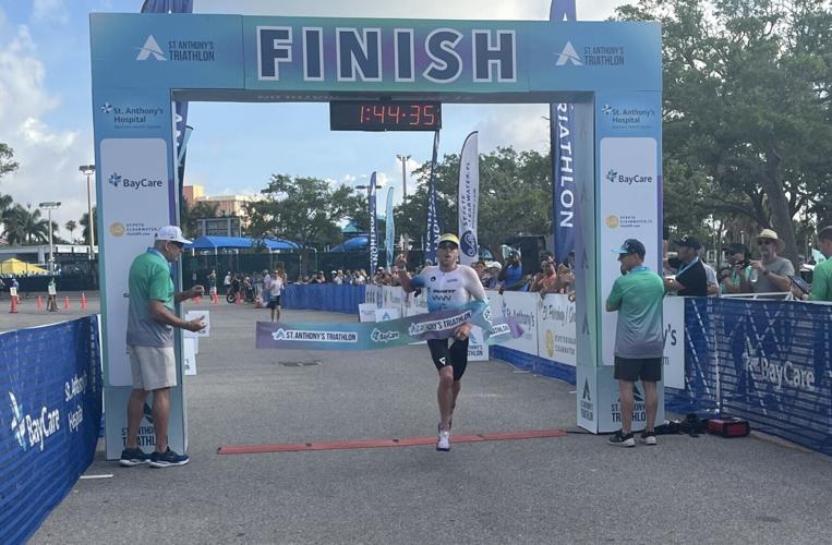 Sam Appleton, an Australian athlete currently residing in Boulder, Colo., was first in the professional men’s field at the 43rd St. Anthony’s Triathlon in St. Petersburg, Fl. Appleton won with a time of 1:44:36.