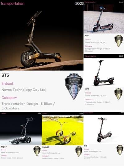 NAVEE’s ST5, UT5, NT5, XT5 and Eagle F1 & Eagle L1 Golf Caddies Listed as Winners at the ​2026 MUSE Design Awards​