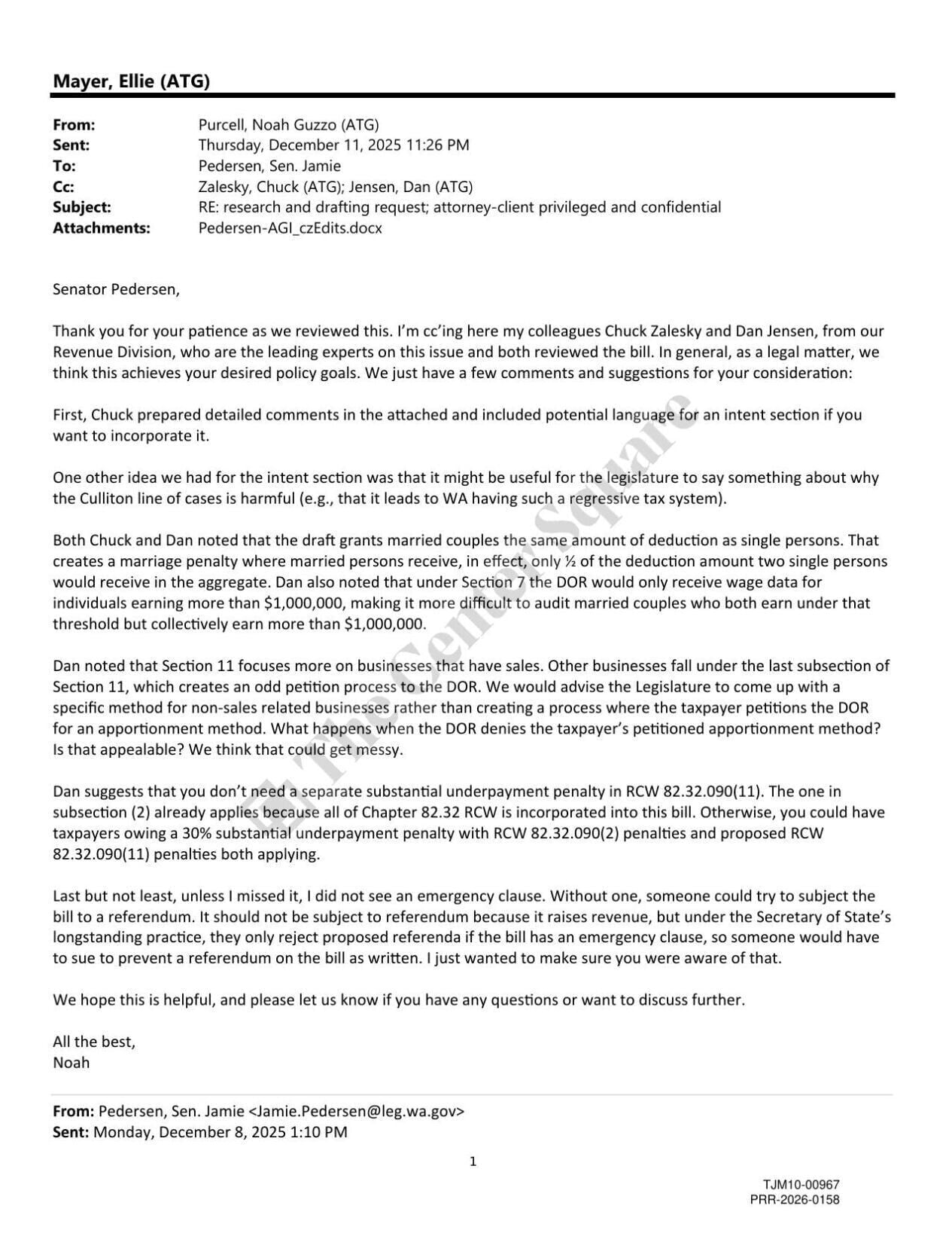 noah purcell proses an emergency clause