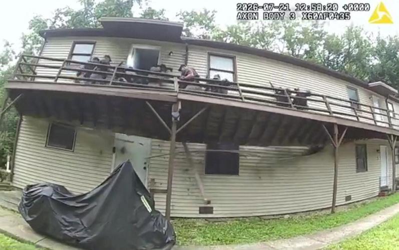 Wooden deck collapses under officers during child sex offender arrest operation
