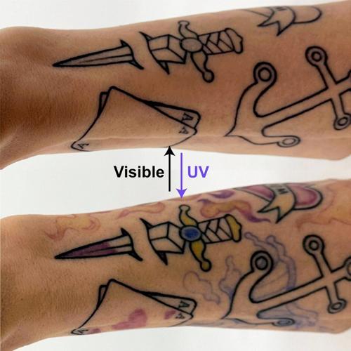 New “invisible” tattoos switch on and off under different kinds of light