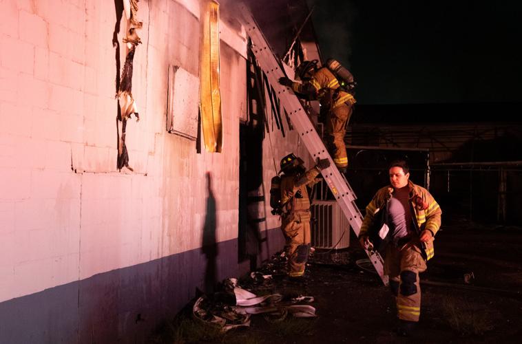 Photos: Firefighters battle blaze at McGhee Furniture Warehouse