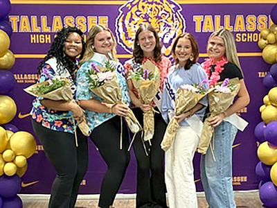 Submitted / TPI Tallassee High School 2026 Homecoming court has been announced. Queen nominees are Janiya Pace, left, Haley Burt, Marlee Osborne, Bella Kate Ward and Olivia Hammonds. The homecoming queen will be announced during pregame activities that start at 6:30 p.m. Friday, Sept. 18, at J.E. “Hot” O’Brien Stadium prior to a football game with Greenville.