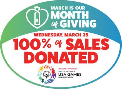 On Wednesday, March 25, Jersey Mike’s will donate 100 percent of sales to the 2026 Special Olympics USA Games.