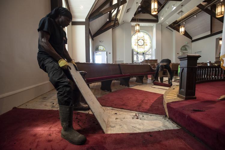 PHOTOS: First United Methodist Church starts to rebuild after fire