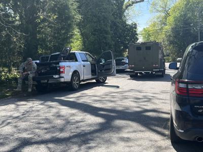 Heavy police force in downtown Dadeville