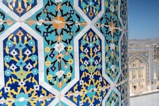 Herat's central mosque is decorated with delicate floral and geometric motifs created by famed Afghan artist Behzad