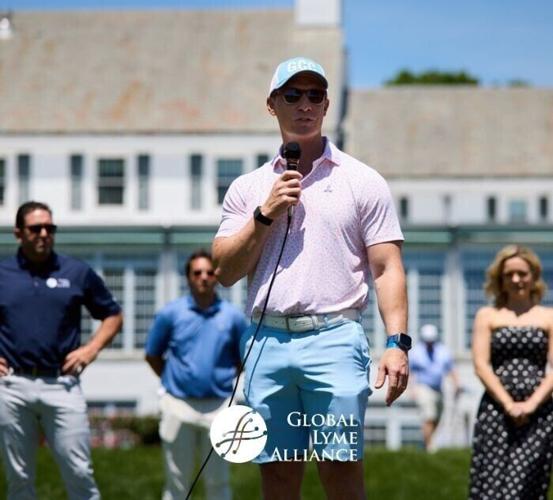 GLA Chairman Charles Balducci addresses attendees at the 2026 GLA Golf & Pickleball Tournament held at Greenwich Country Club
