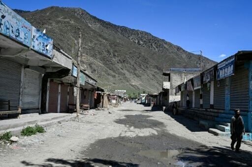 Shuttered shops in the mostly abandoned Barikot village