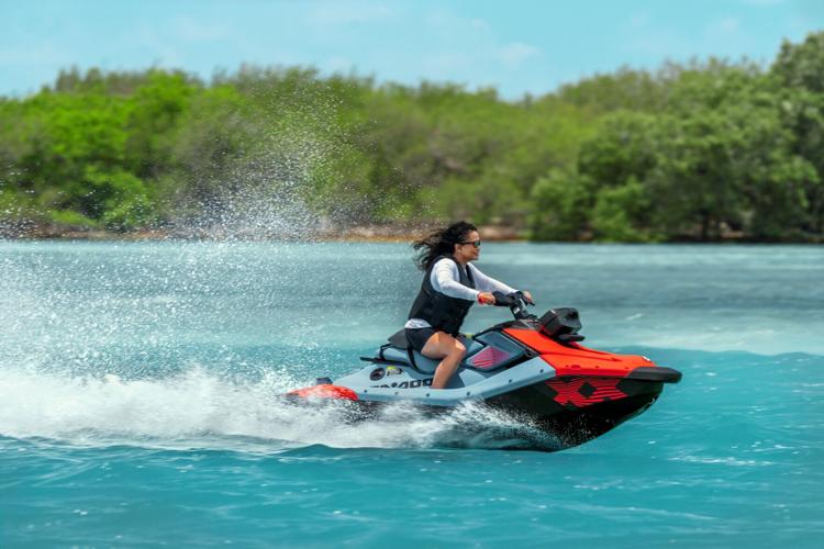 The 2027 Sea-Doo Spark X and Spark X Trixx feature an all-new 110 hp engine, with a 15% higher top speed for Spark X.