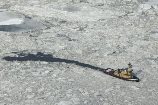 New York's Hudson River has frozen over during the recent bout of cold weather