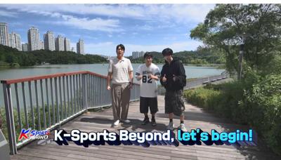 Kim Hwan, along with XODIAC's Zayyan and Sing, films the opening sequence for Episode 1, “Sports Safety Gear.” Photo: Arirang International Broadcasting