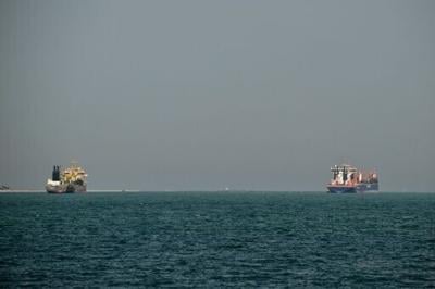 Commercial vessels offshore in of Dubai last week
