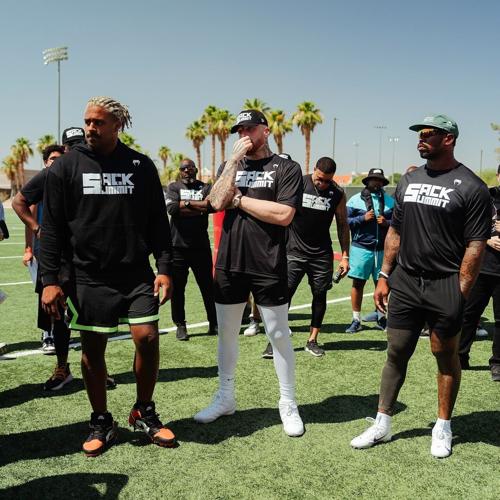 Cam Jordan, Maxx Crosby and Von Miller on the training field. Kevin's Natural Foods will fuel 2026 Sack Summit athletes with delicious, clean-ingredient meals.