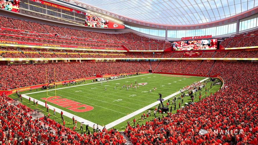 Designed to uphold Arrowhead’s legendary reputation for crowd noise, the seating bowl and roof work in harmony to amplify sound and intensify the gameday experience. (credit Chiefs and MANICA)