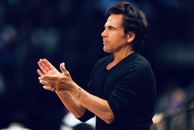 Pistons Owner Tom Gores at Little Caesars Arena during the 2026 NBA Playoffs.