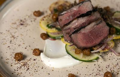 Hickory Grilled Lamb with Summer Squash Salad and Za'tar