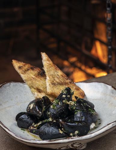Tara's Steamed Mussels, Grilled Bread and Buttery Broth