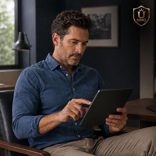 A user explores UMHQ's private, question-based product-match experience, designed to help men identify options aligned with their priorities and preferences.