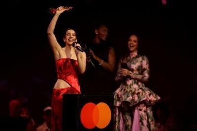Rosalia is shown after winning the best international artist at the Brit Awards in February
