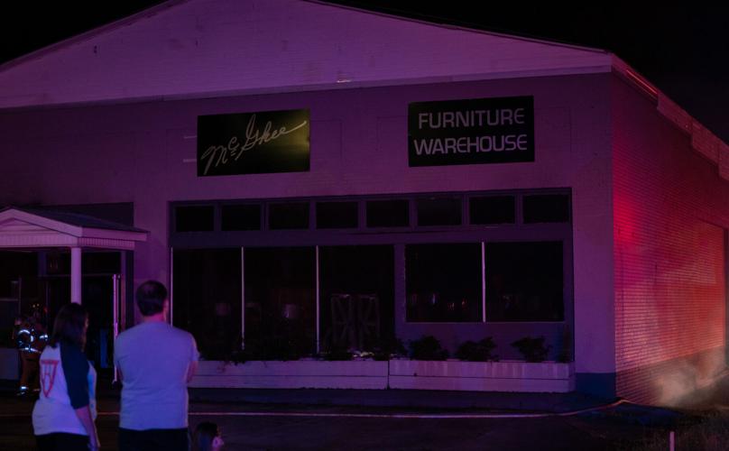 Photos: Firefighters battle blaze at McGhee Furniture Warehouse