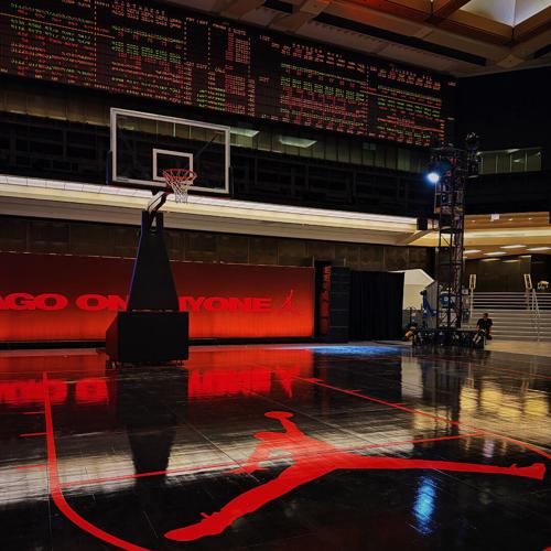 Connor Sports custom court installed at the Chicago Board of Trade