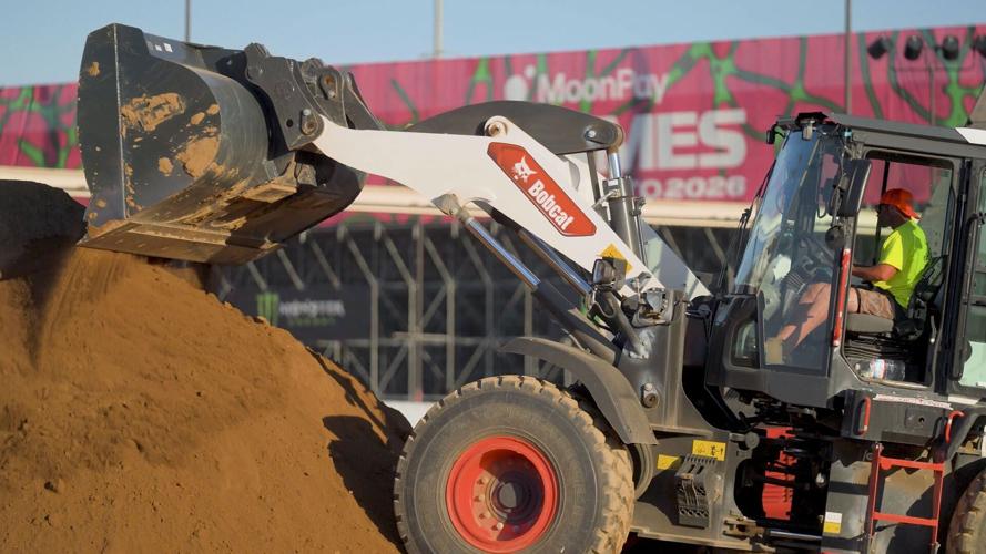 Bobcat equipment in action helping to build courses for the inaugural 2026 MoonPay X Games League (XGL) Summer Season