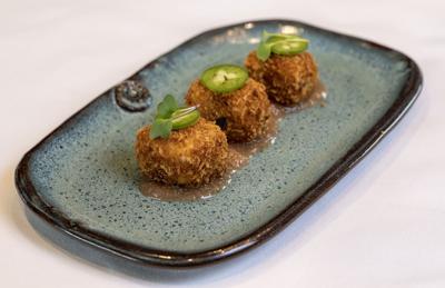 Fried Feta with Pear Marmalade