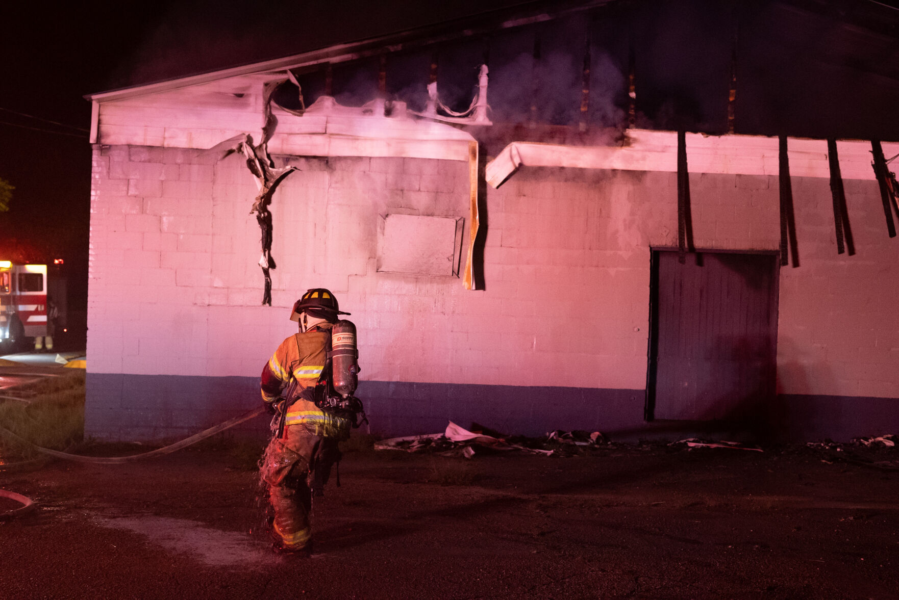 Photos: Firefighters battle blaze at McGhee Furniture Warehouse
