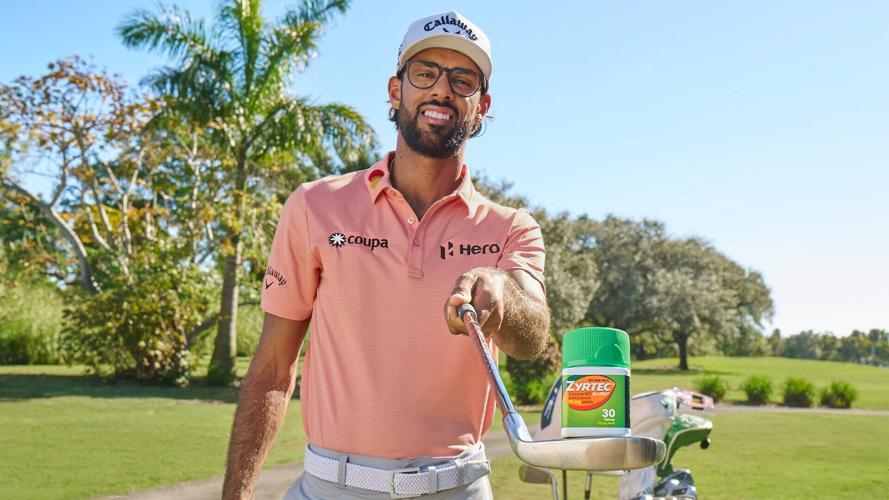 Two-time PGA TOUR champion Akshay Bhatia turns to ZYRTEC® for allergy relief so he can stay focused on his game—even during high‑allergen tournaments.