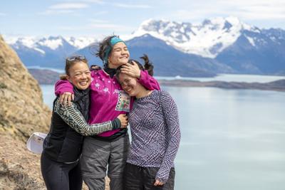 Mom and daughters enjoying a Backroads Women's Adventures Walking & Hiking trip. Backroads announces new 2027 Women's Adventures including Mont Blanc, Alps lodge-to-lodge hiking, Active Culinary Norway's Lofoten Islands and more.