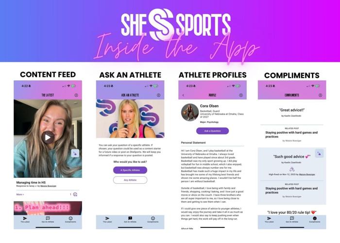SheSports is a digital content platform based in Omaha that connects girls ages 8 to 18 with female collegiate athletes through real stories and supportive conversation. The platform is designed to help girls build confidence and feel seen during key de...