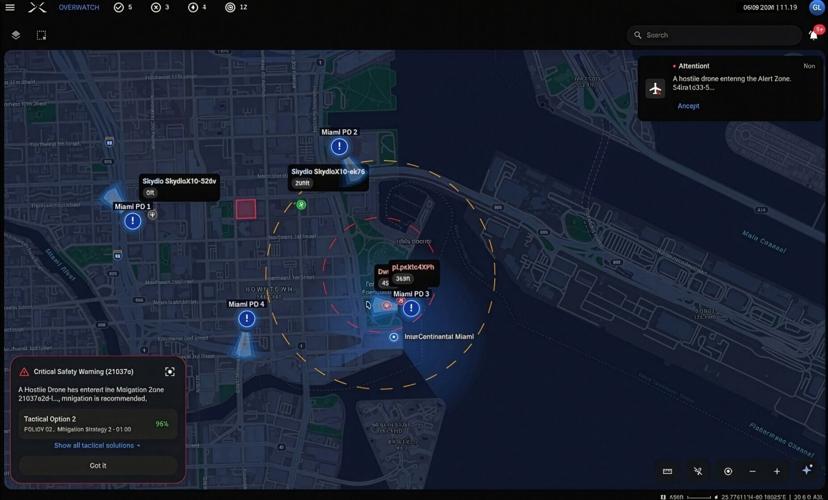 The OVERWATCH platform delivers real-time airspace awareness, multi-sensor integration, and unified operational command - enabling law enforcement to coordinate authorized aerial activity while responding to airspace threats across large, complex venue ...
