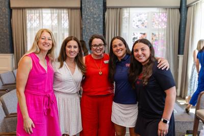 From left, Stephanie Fodor, Lorraine Patel, Turning Pointe Autism Foundation Executive Director Carrie Provenzale, hockey standouts Abbey Murphy, a U.S. Olympian and reigning Olympic gold medalist, and Nicole LaMantia, a Women's World Championship gold ...