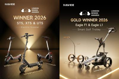 NAVEE secures multiple honours at the 2026 London Design Awards, including Platinum and Gold distinctions.