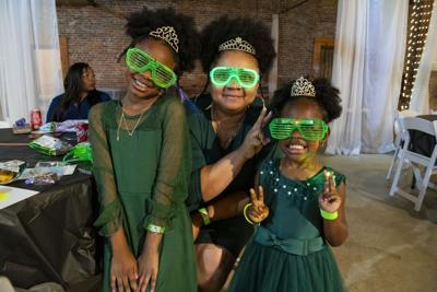Moms enjoy glow party with children in Eclectic