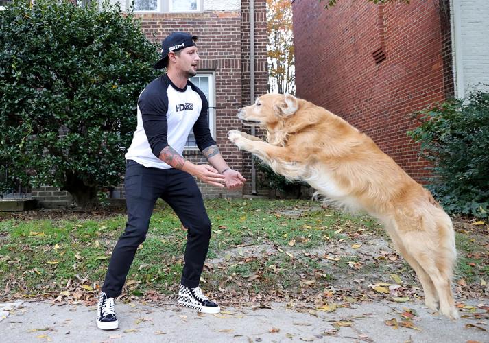 WATCH NOW: Every night, this Richmond dog greets his owner by leaping into his arms - and a video of the pair has gone viral