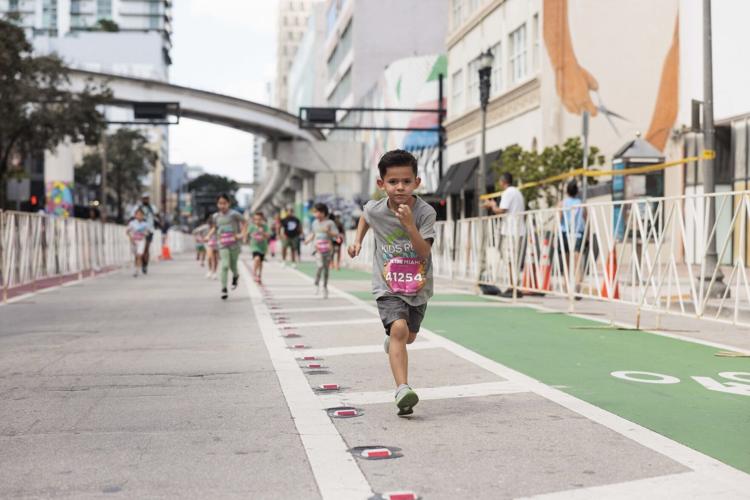 Students participate in the Kids Run Miami.