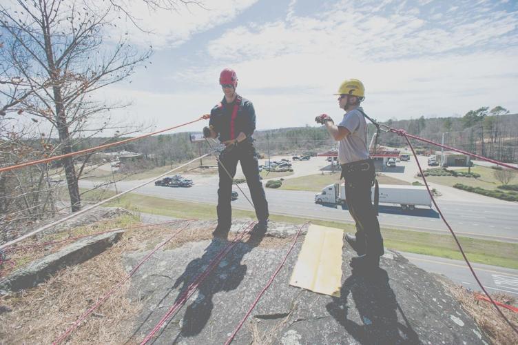 Firefighters conduct High Angle Rope Rescue training at Patriot’s Point